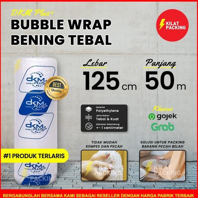 

ready stock Bubble Wrap Bening Biru Murah Premium (OJOL) 125 CM x 50 M