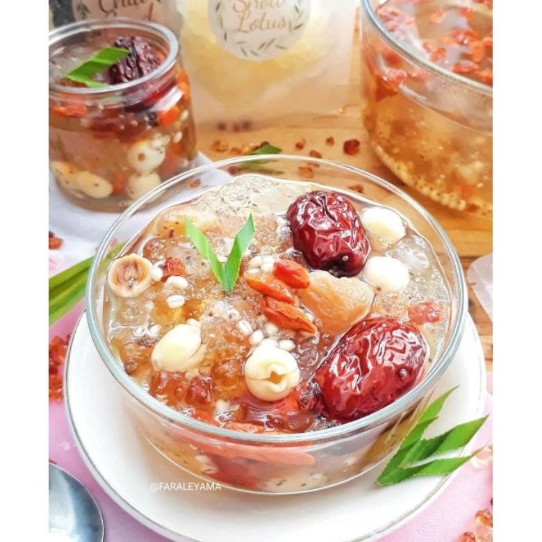 

ready CHRYSTEA || Paket Triple Collagen (Peach Gum+Snow Bird Nest+Snow Lotus) Size 10 Porsi murah