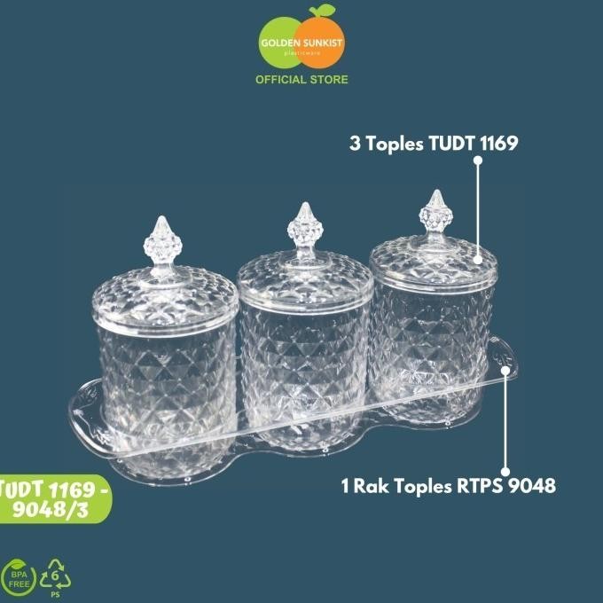 Toples + Rak Toples Kue Snack Coklat Sealware Diamond 2 Dan 3 Pcs Golden Sunkist Terlaris