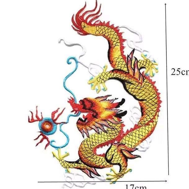 patch sepasang bordir naga, dragon murah