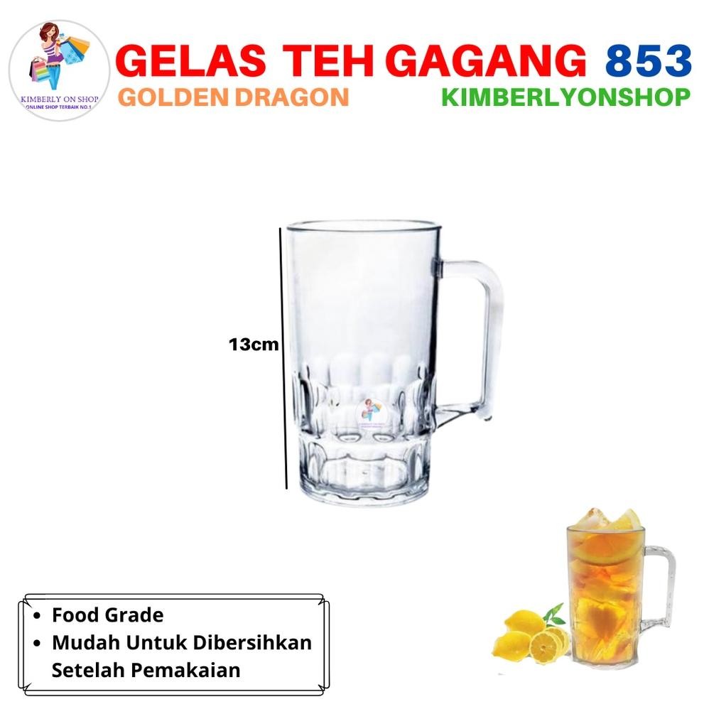Gelas Bir Teh Gagang Plastik 410 Ml Golden Dragon Melamin 853 Ready Stok