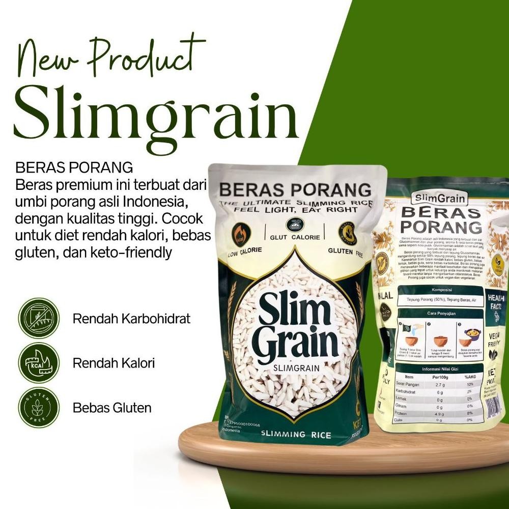 

ready SLIM GRAIN Beras Porang 1 Kg / Beras Porang Indonasi Konjac Beras Rendah Kalori, Bebas Gluten, & Keto Friendly murah