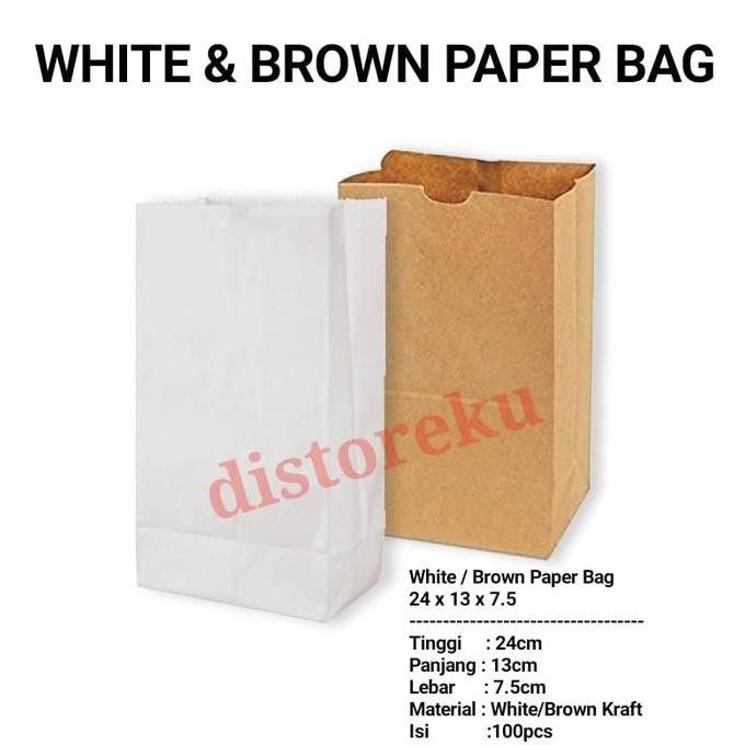

ready stock ISI 100pcs KANTONG KERTAS COKLAT BROWN PAPER BAG SOS FLAT GORENGAN KUE