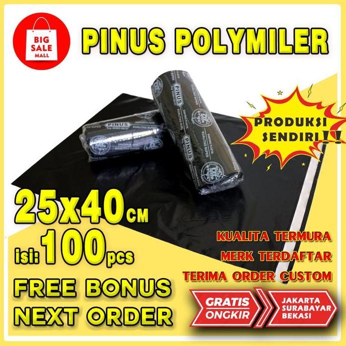 

ready stock Polymailer Amplop bag 25x40 Plastik Packing Grosir tebal isi 100 lbr