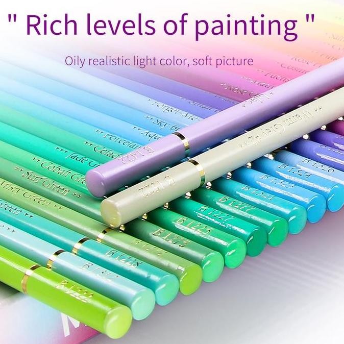 

ready Brutfuner Macaron 12/24/50/72 Colored Pencil Professional Pastel Drawing Pen Pencils