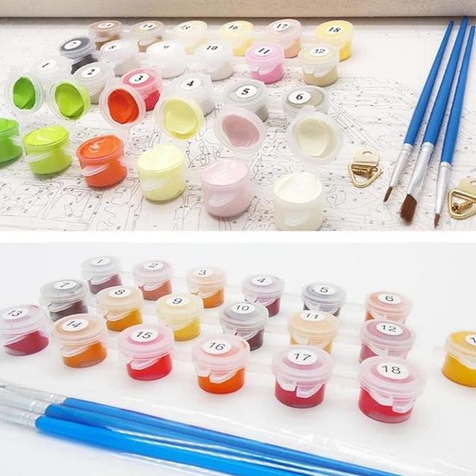 

ready BISA COD TERBARUU 30X30 Canvas Painting By Number / Melukis Mewarnai Kanvas Nomor Prakarya Anak