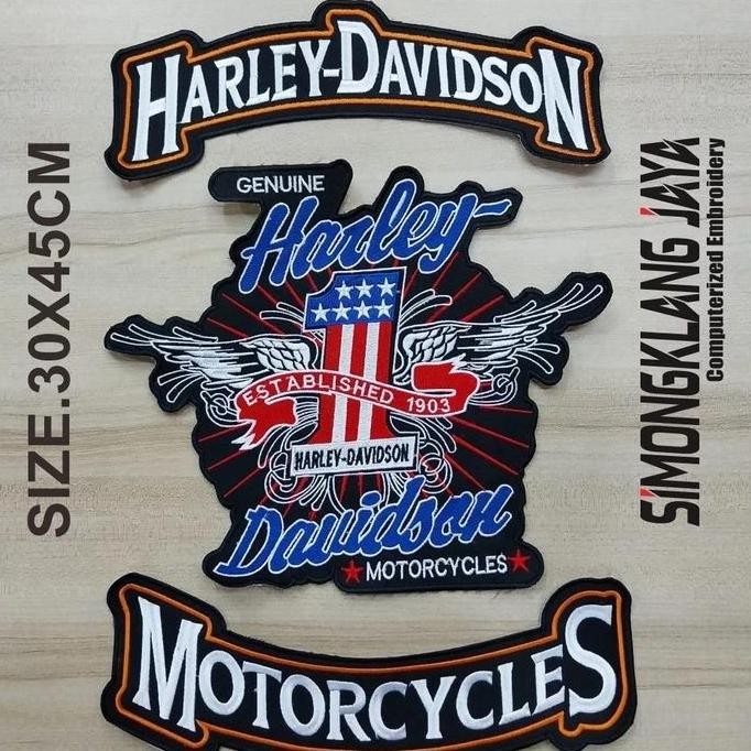 emblem bordir harley davidson murah
