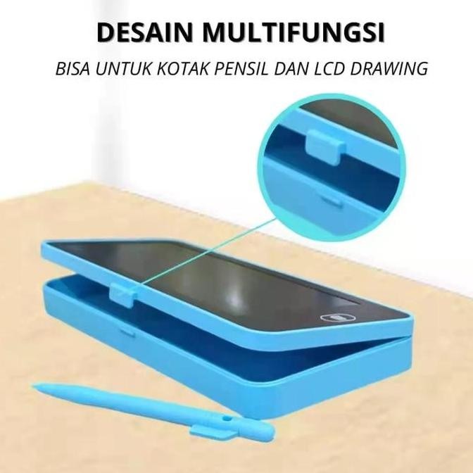 

ready Tempat Pensil 2 in 1 Lcd Pen Case Drawing Pad Kotak Pencil Anak Writing
