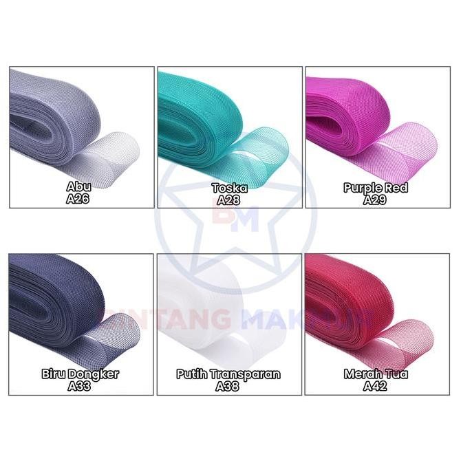 

Bintang Makmur - Hardnet 5cm / Pita Yure / Pita Jala Tebal / Kaku / Keras isi 1 Roll 50 Yard murah