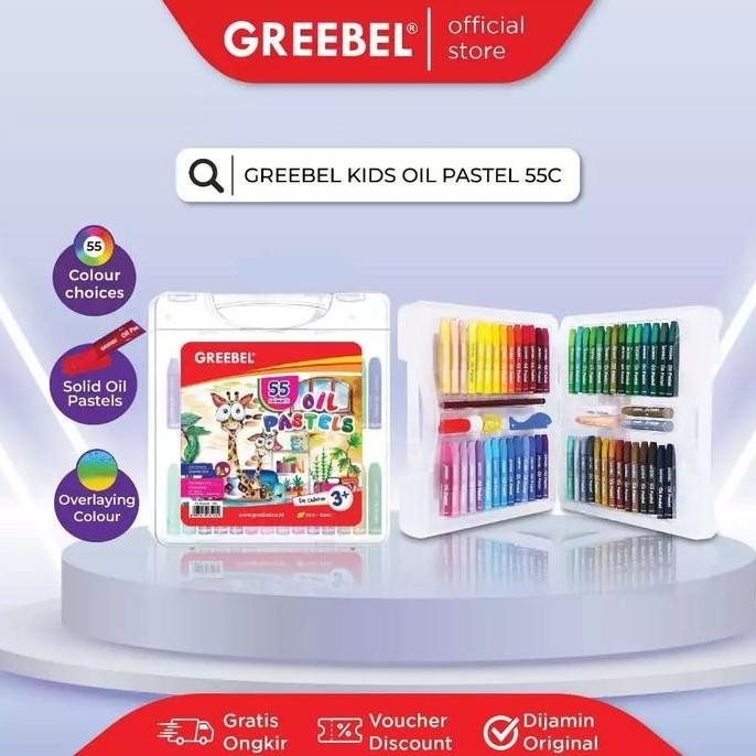 

ready GREEBEL Crayon 55 warna / Oil Pastel Greebel 55 Warna