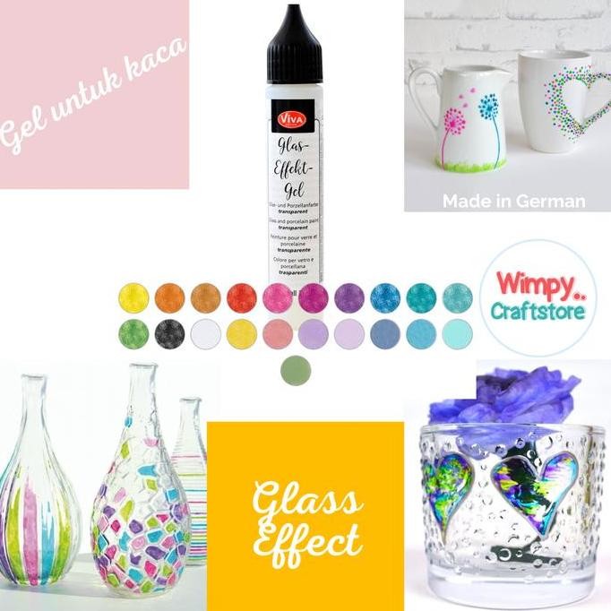

ready Viva Decor Glass Effect Gel Colors Cat Kaca Pigment Tinta Gelas Cermin