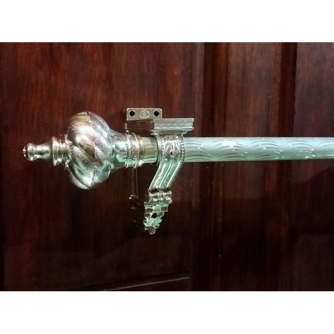 New Breket Batang Gorden 1 Meter Full Set Tirai Jendela Besi Hordeng murah