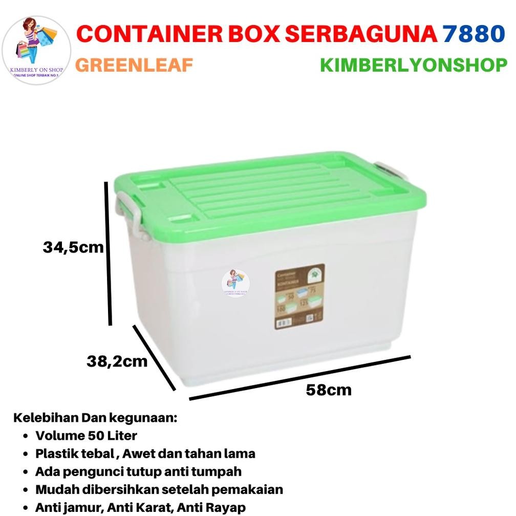 Container Box 50 Liter 7880 Green Leaf Stok
