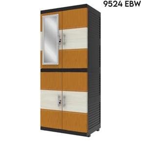 Naiba - Lemari Msc Naiba Fit Ebony Kaca + Kunci (Naiba 9524/9504)