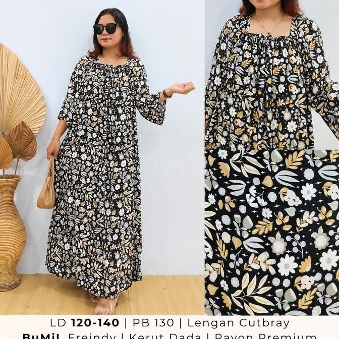 ready stock Tania Dress By Oriani Daster JUMBO BIG SIZE LD 120- 140 Wanita Busui Bumil Panjang Katun