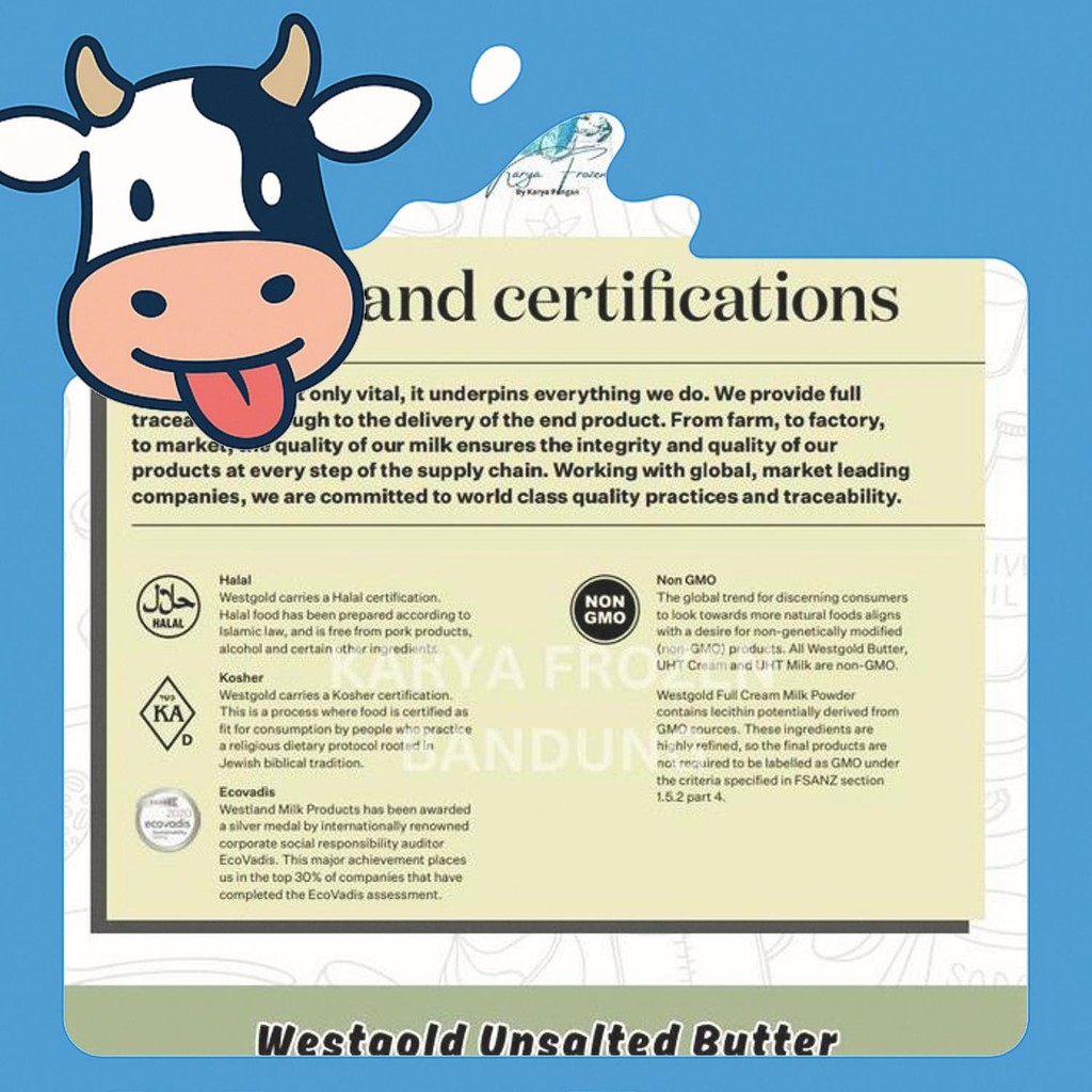 

Free Ongkir Unsalted Butter Westgold Import