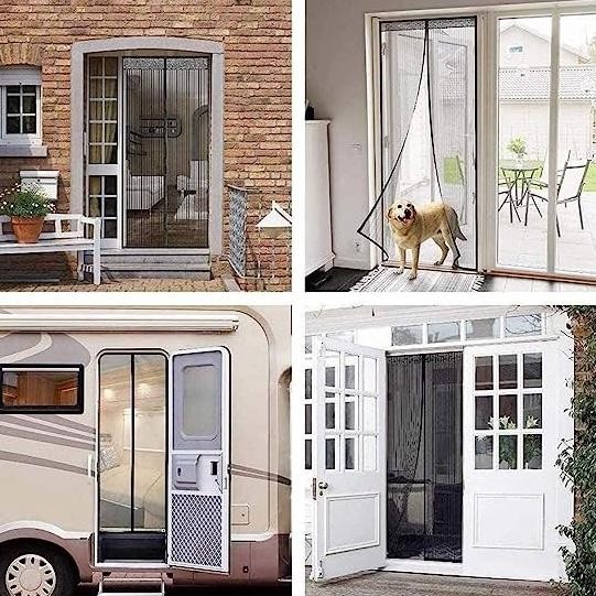 Tirai Pintu Magnet Anti Nyamuk Lalat Serangga Kelambu Gorden Kamar Magnet Mesh Jaring Polos Magnetic