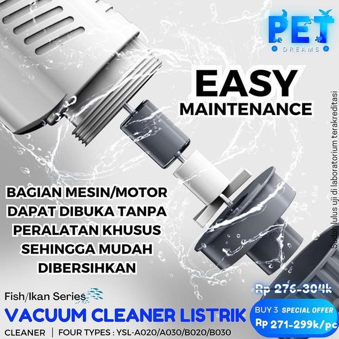 Vacuum Elektrik Aquarium Vakum Cleaner Siphon Cleaner Penyedot Pembersih Kuras Kotoran Akuarium