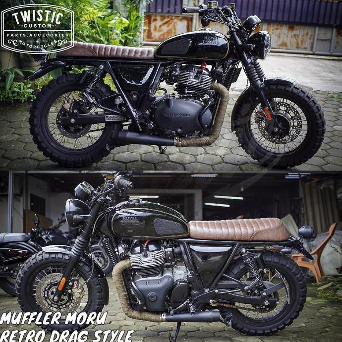 Promo Knalpot Muffler Silencer Slip On Moru Motor Royal Enfield W175 W250 Sr400 Harley Triumph Unive