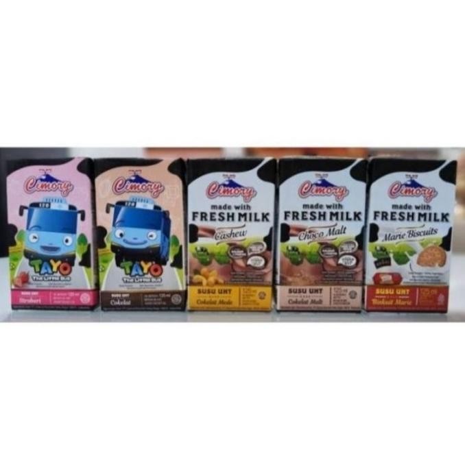 

(Expert) Cimory uht 125ml coklat, strawberry,malt, cashew,Marie isi 40