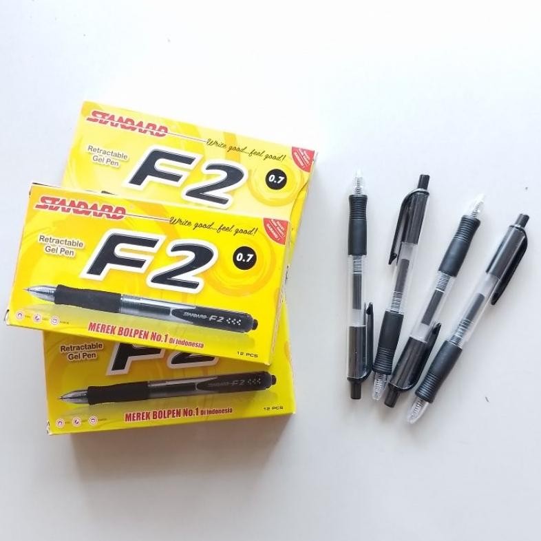 

Pulpen Ballpoint Standard F2 Retractable 0.7Mm - 12 Pcs - Asli Original Original