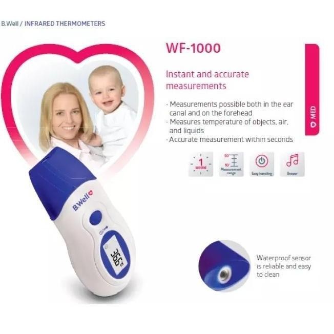 B.WELL PLUS WF-1000 TERMOMETER DIGITAL SUHU INFRARED NON SWISS terlaris