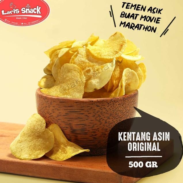 

Keripik Kentang Asin Gurih Renyah Kiloan Curah Gram