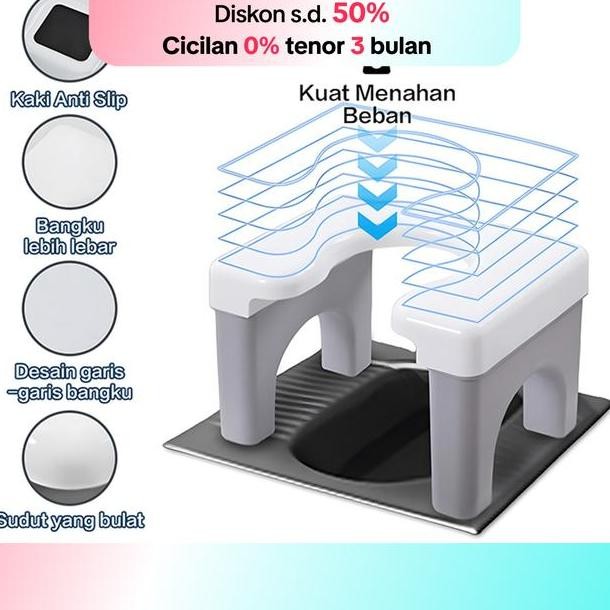 Starlht Kursi Toilet Jongkok Bahan Plastik Tebal Anti Slip Kursi Kloset Jongkok Kursi Toilet Duduk L