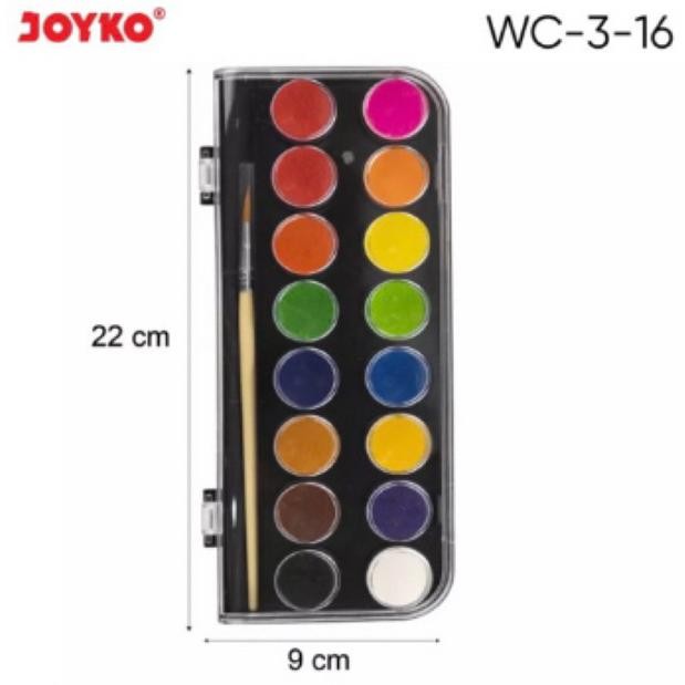 

Water Colour Set Cat Air 16Warna Joyko WC-3-16 Terlaris