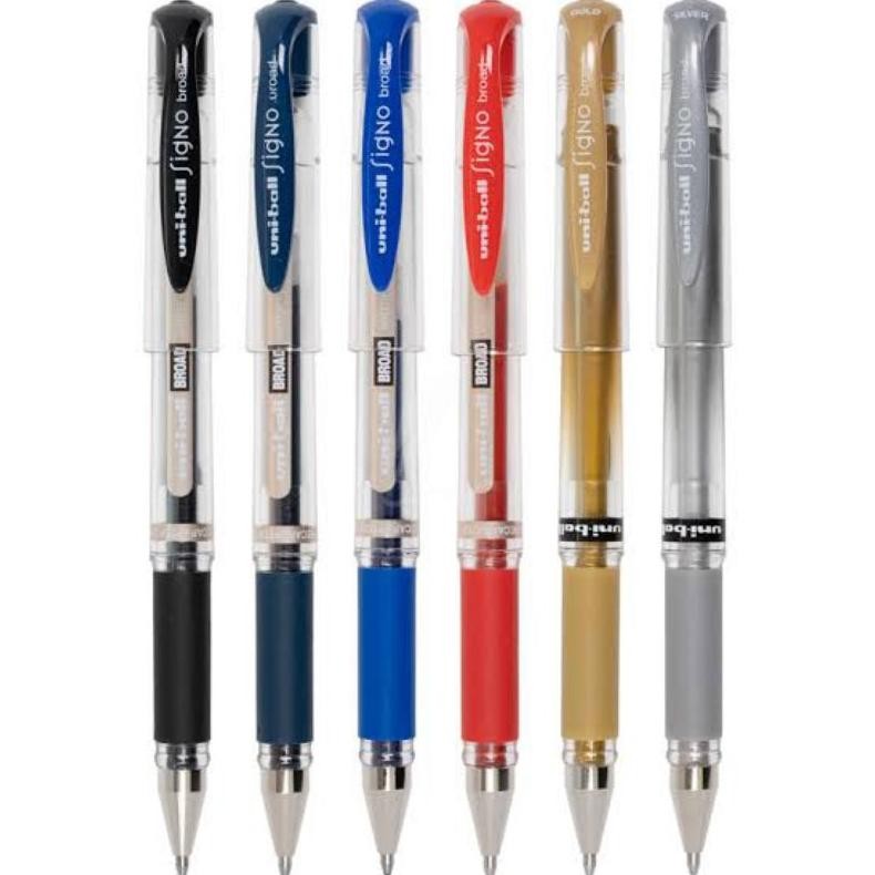 

Pulpen Uniball Signo Um-153 1.0Mm | Gel Pen Warna Putih Emas Silver Isi 12 Original