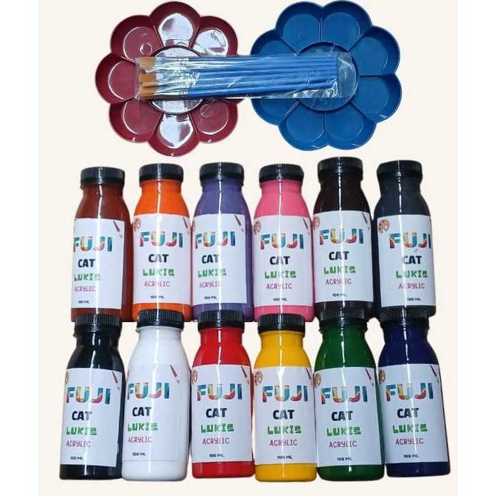 

1 Paket Cat 100 ml Isi 6 Warna Dan 12 Warna Bonus Kuas Dan Palet Terlaris