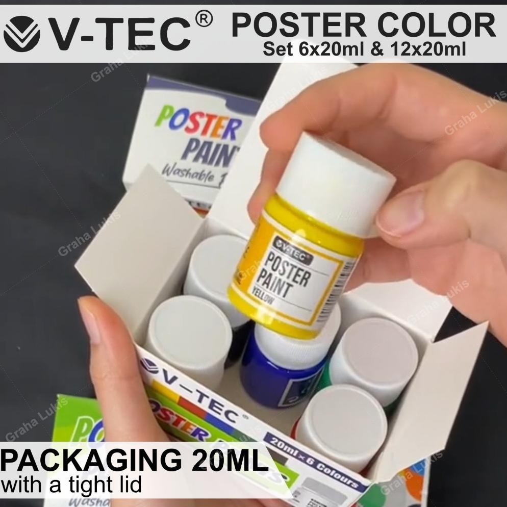 

V-TEC Poster Colour Set 6 / set 12 ( 20ml / 40ml ) Terlaris
