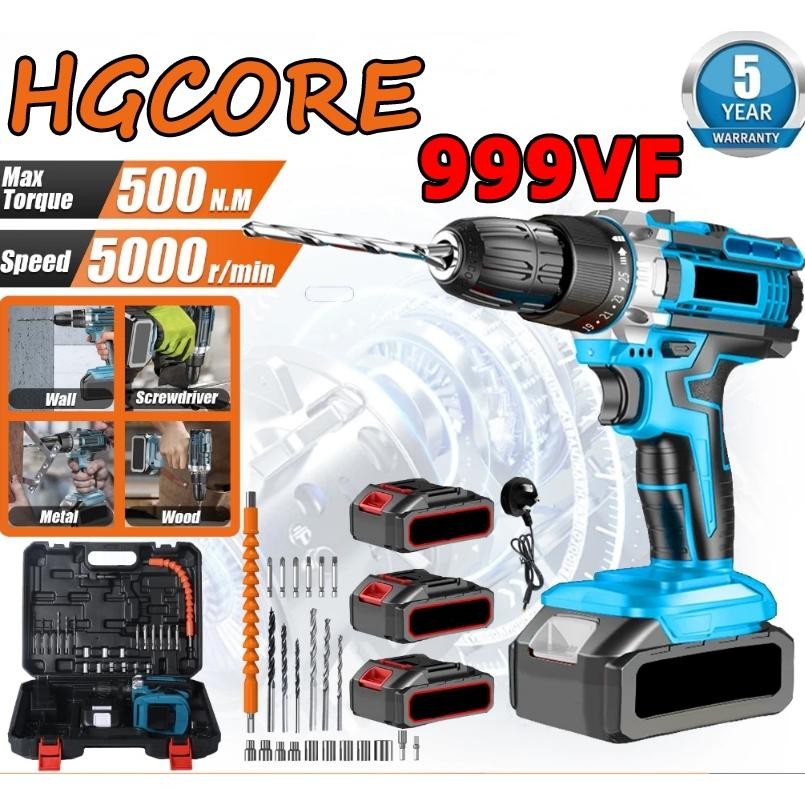 termurah 999vf mesin bor cordless bor tanpa kabel untuk beton, besi, kayu, dan obeng listrik