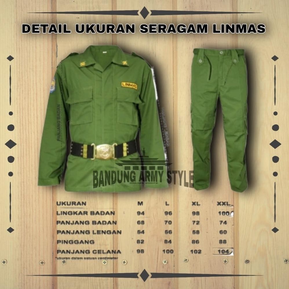 SERAGAM LINNMAS / PAKAIAN LINMAS / LINMAS HIJAU / LINMAS ABU / LINMAS TERBARU / LINMAS LENGKAP