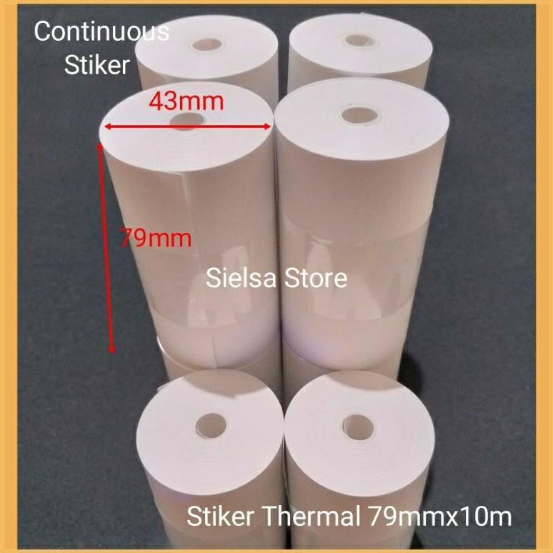 

Label Stiker thermal 80x10m ( paket isi 50 rol ) Continuous nyambung RB07
