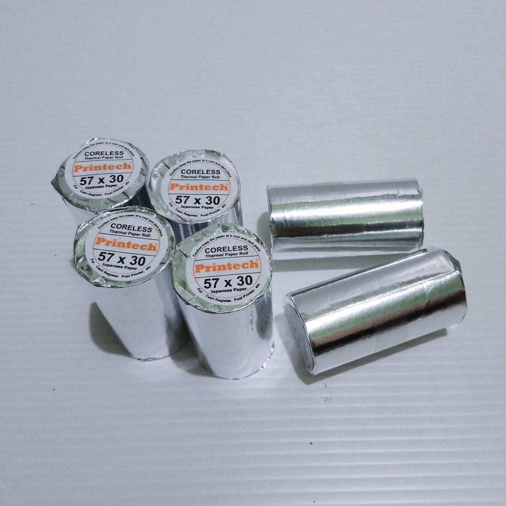 

THERMAL PAPER 57X30 PRINTECH / KERTAS STRUK EDC 57X30 PRINTECH ( ISI 10 ROLL ) RB07