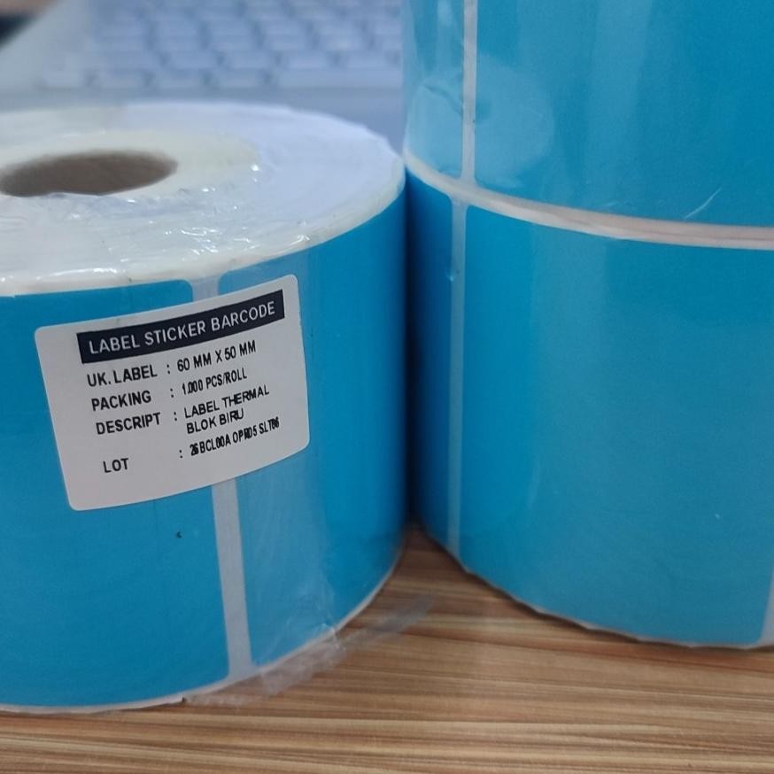 

THERMAL STICKER 60X50 BLOK BIRU ISI 1000 PCS | 60 x 50 mm RB07