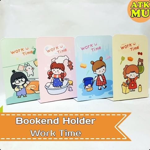 

Pembatas Buku Besi Bookend Holder Book Stand Work Time RB07