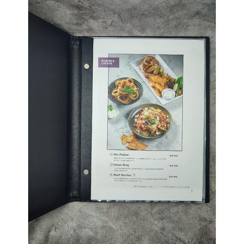 

Buku menu warna hitam model polos,ukuran a4 ready stok RB07