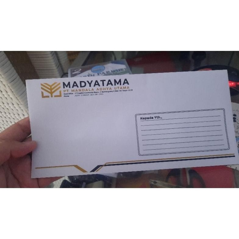 

CETAK AMPLOP UKURAN 11 CM X 23 CM PER BOX ( ISI 100 AMPLOP ) - FREE DESIGN RB07
