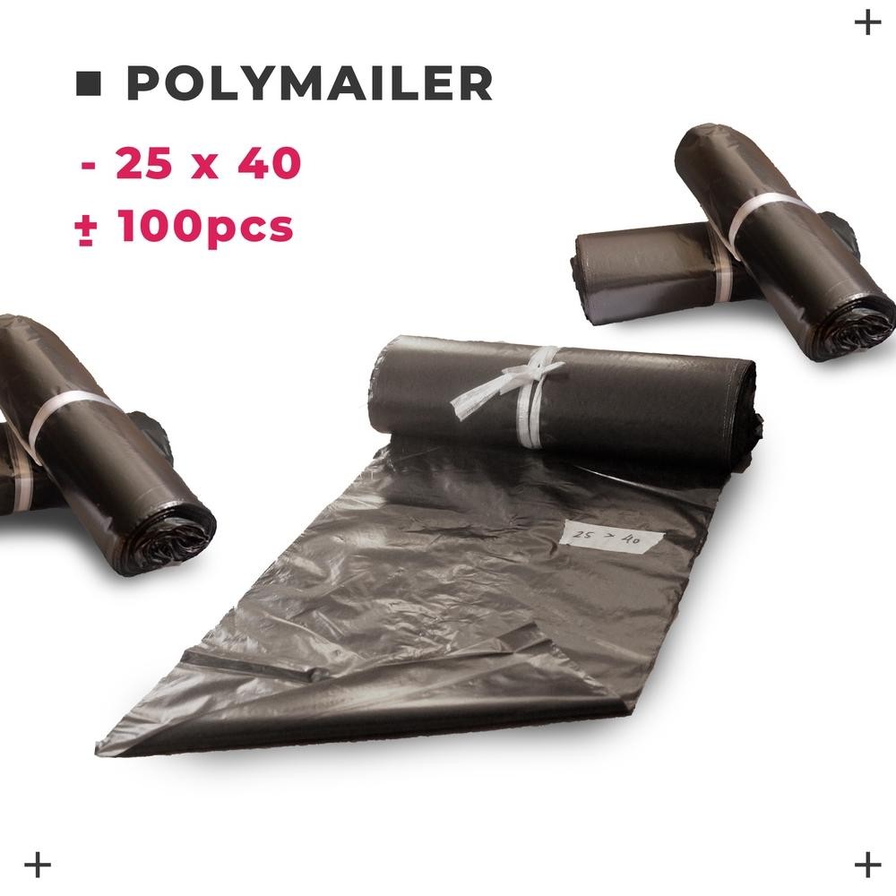 

Plastik polymailer 25 x 40 Hitam packaging Kantong Amplop isi 100 pcs RB07