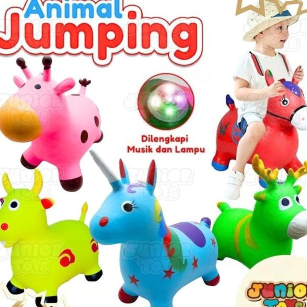 Kuda Kudaan Karet Jumping Animal Mainan Bisa Dinaiki Anak Genjot Unicorn Sapi Rusa Peg Kancil Childr