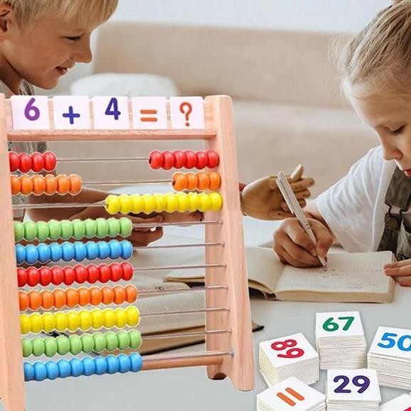 Sempoa Abacus Mainan Edukasi Anak Sempoa Kayu Hitung Anak 10 Baris Papan Berhitung Sempoa