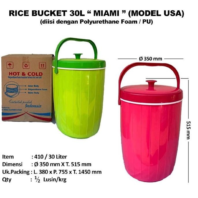 termurah termos nasi es jumbo besar 30 26 liter rice bucket gs