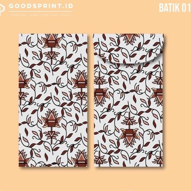 

6 Pcs Angpao Wedding Amplop Kondangan Motif Batik Angpao Panjang Amplop Uang RB07