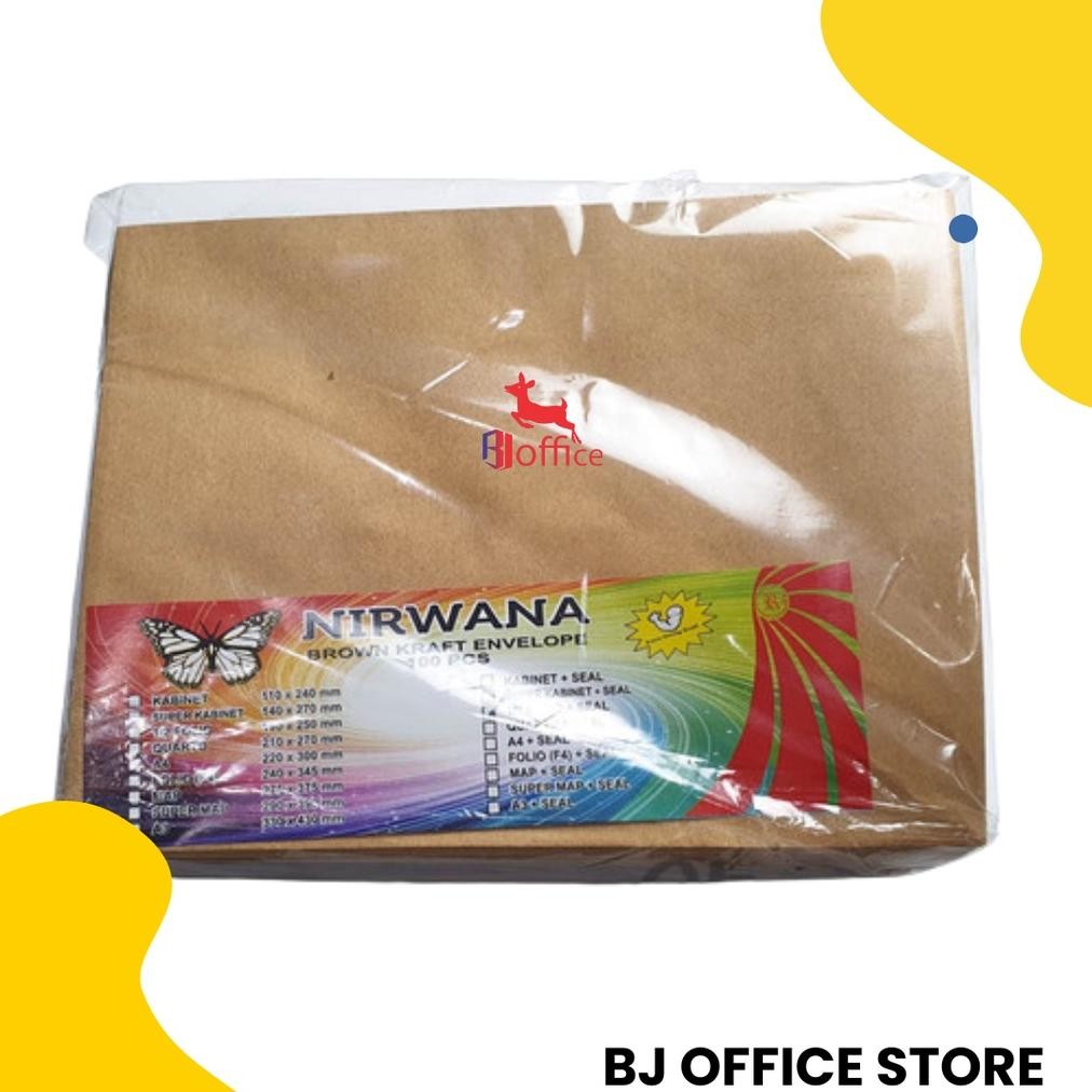 

Nirwana Amplop Coklat Polos Seal A4 1 Pack Isi 100 Lembar RB07