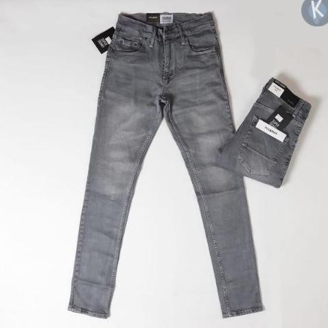 CELANA JEANS PULL&BEAR GREY SMOKE PRIA PULLANDBEAR PULL & BEAR ABU MEN daps