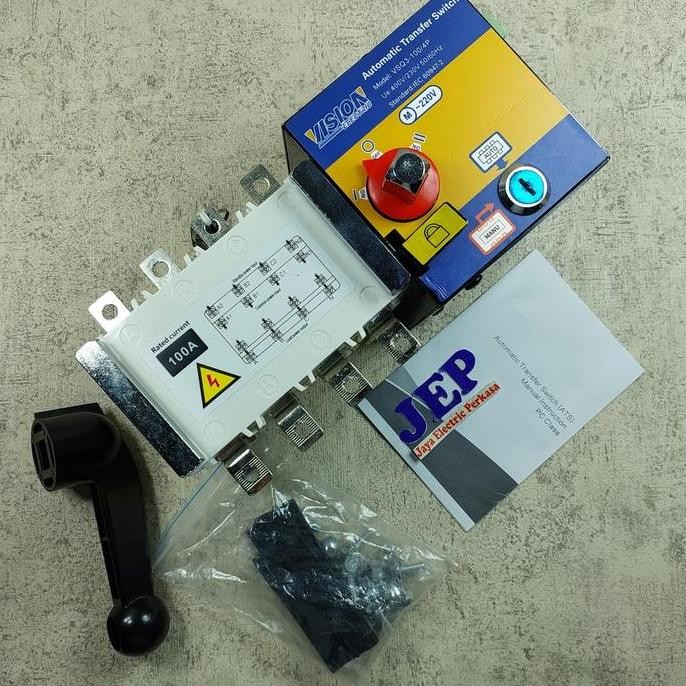 

Terlaris Ats Automatic Transfer Switch Pln Genset 100A 4P Ats Cos Motorized