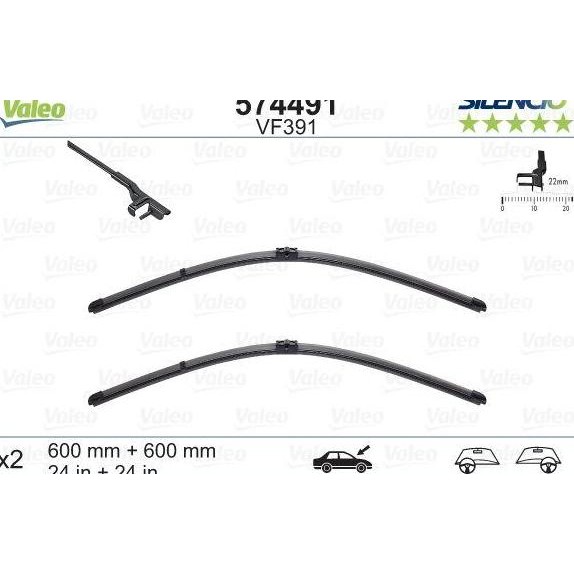 Wiper Blade Mercy W203 W212 - SET VALEO