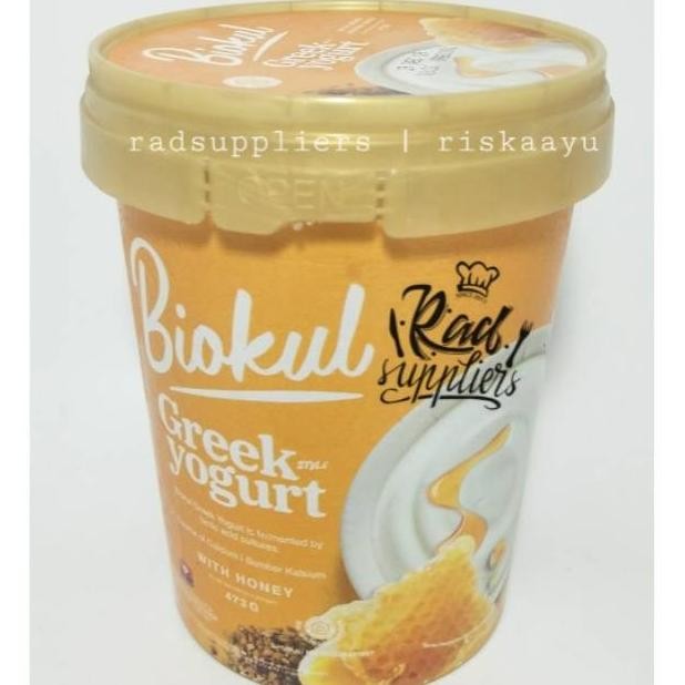 

(Expert) Biokul Greek Honey Yogurt 473ml, Greek Yogurt Rasa Madu 473ml
